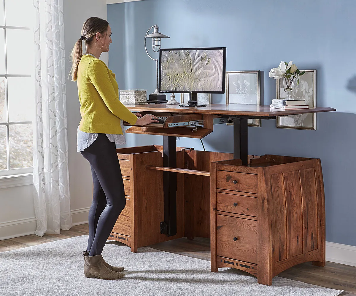 Boulder Creek Sit To Stand Curved Top Desk - Image 2