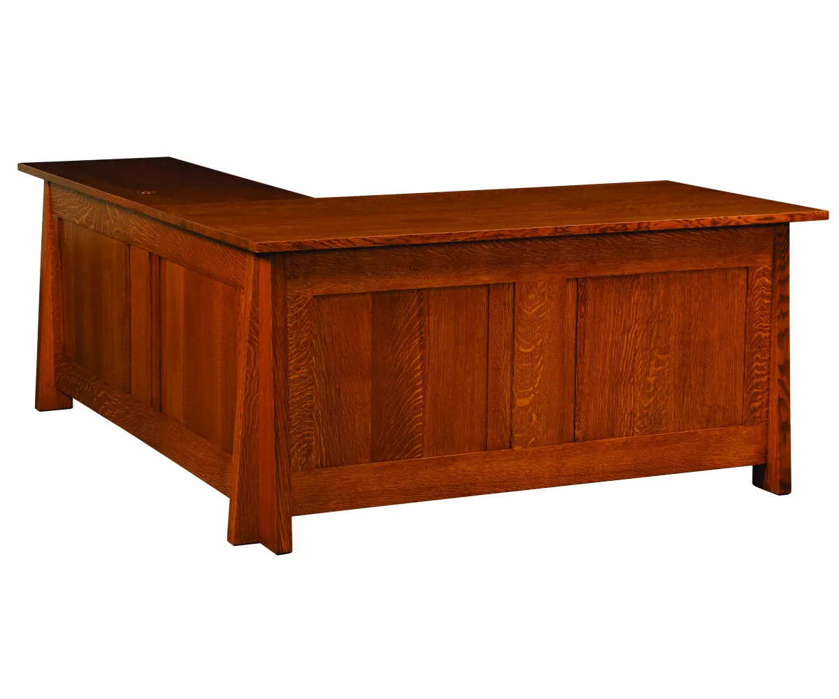 Freemont Mission Corner And Return Desk With Hutch - 66"W - Image 2